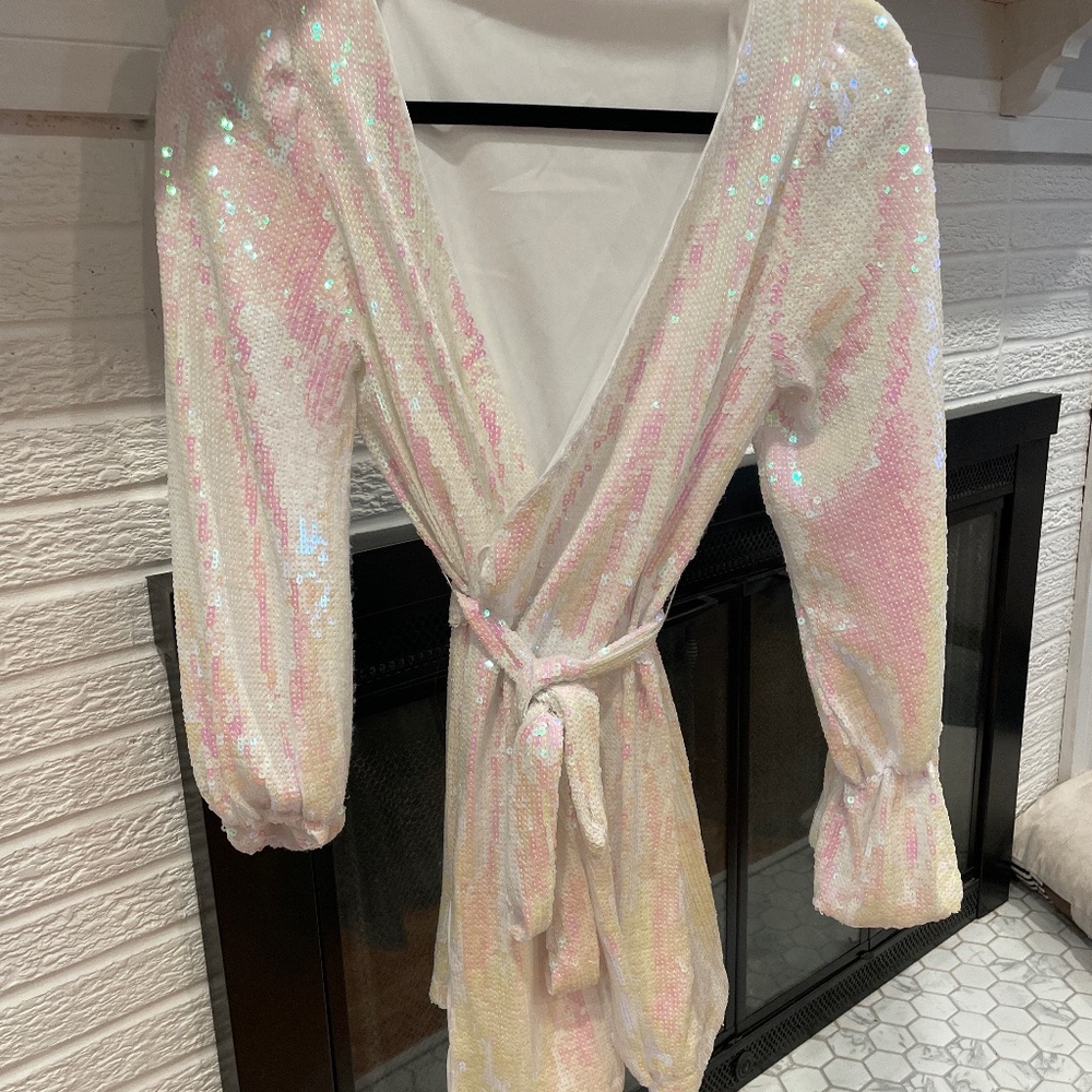White sequin dress